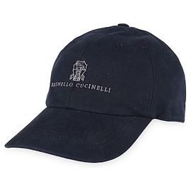 Brunello Cucinelli Cappellino in cotone con logo da uomo