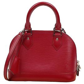 Louis Vuitton Alma Tote und Schultertasche aus Epi-Leder Fuchsia