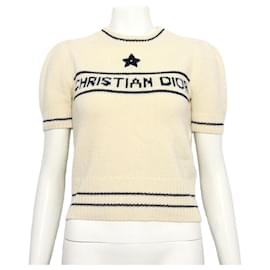 Kurzarm-Pullover aus Woll-Kaschmir-Mischung in Ecru - Dior