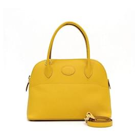 Yellow Appsong Bolide Tote und Schultertasche mit Gold Hardware - Hermès