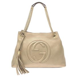 Borsa a tracolla Gucci Metallic Beige and Gold