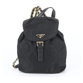 Borsa a tracolla e zaino in pelle Prada Tessuto Nylon con logo triangolare e catena