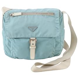 Borsa a tracolla in pelle e nylon Tessuto con logo triangolare Prada