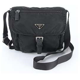 Borsa a tracolla in pelle e nylon Tessuto con logo triangolare Prada
