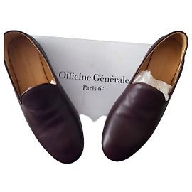 Autre Marque Officine Générale Mocassins en cuir bordeaux