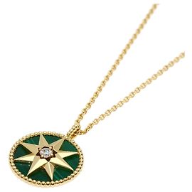 Collana Christian Dior Dior Rose des Vents Medium in malachite e diamanti