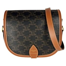 Celine Triomphe Schultertasche aus beschichtetem Canvas - Céline