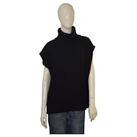 Ärmelloser Rollkragenpullover aus Wolle und Kaschmir Soft Goat Black - Autre Marque