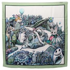 Foulard in seta Gucci x Yuko Higuchi con motivo GG