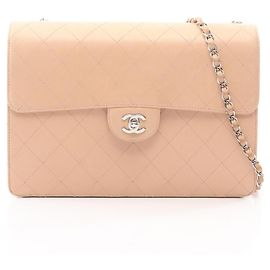 Borsa a tracolla Chanel Large Matelassé in pelle d'agnello rosa