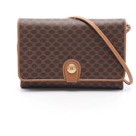 Borsa a tracolla Celine Macadam in tela rivestita marrone - Céline