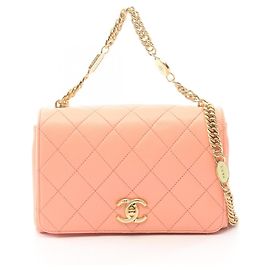 Borsa a tracolla 2-Way Chanel Matelassé in pelle d'agnello arancione