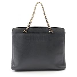 Borsa a mano Chanel in tela blu navy
