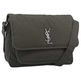 Borsa a tracolla SAINT LAURENT Canvas Khaki Silver 757146 Auth 196092 - Saint Laurent