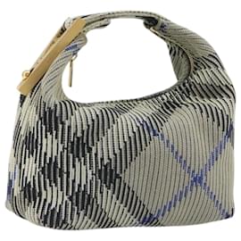 Borsa a mano BURBERRY Mini Peg Duffel Bag in cotone azzurro con dettagli dorati Auth 196081A - Burberry