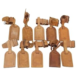 LOUIS VUITTON Etichetta per nome Powanie Set di 10 Pelle Powanie Beige LV Auth 191945
