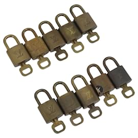 LOUIS VUITTON Set di 10 Lucchetti Lucchetto metallo Gold LV Auth 192565