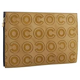 CHANEL Clutch Tasche Harako Leder Braun Gold CC Auth 195999A - Chanel