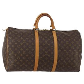 LOUIS VUITTON Monogram Keepall 55 Boston Bag M41424 LV Auth ep15473
