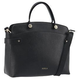Borsa a mano FURLA in pelle 2way Nero Tono Oro Auth 196110A