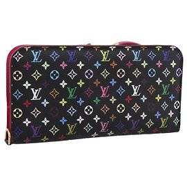 LOUIS VUITTON Multicolor Portefeuille Insolite Wallet Black M60271 Auth 196074V