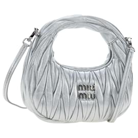 Borsa Miu Miu Matelassé Wonder in pelle 2 vie Argento Autentica 196012SAM