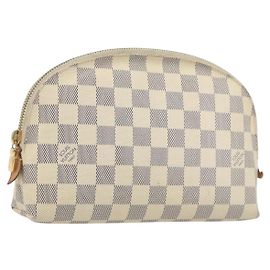 LOUIS VUITTON Damier Azur Pochette Cosmetic GM Pouch N23346 LV Auth 195602