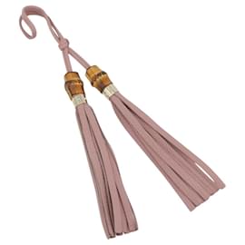 GUCCI Bamboo Charm Leather Pink Gold Auth bs36738A
