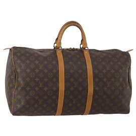 LOUIS VUITTON Monogram Keepall 55 Boston Bag M41424 LV Auth ep15437