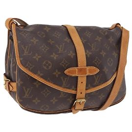 LOUIS VUITTON Monogram Saumur 30 Shoulder Bag M42256 LV Auth gh2291A