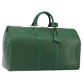 LOUIS VUITTON Epi Keepall 50 Boston Bag Green M42964 LV Auth 195209V