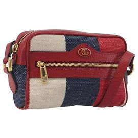 Borsa a tracolla GUCCI Ofidia Canvas Red Gold 517350 Auth 194980A