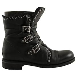 Jimmy Choo Black Leather Ankle Boots