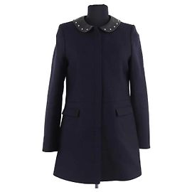 Claudie Pierlot Navy Blue Wool Coat