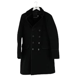 Cappotto in lana nero Burberry Uomo