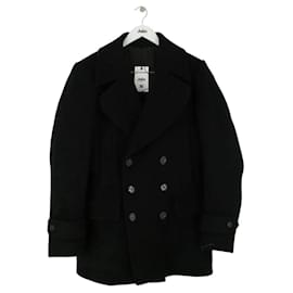 Cappotto in lana nero Burberry Uomo