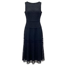 Autre Marque Talbot Runhof ärmelloses Spitzen-Midikleid in Marineblau