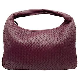 Bolsa Hobo Bottega Veneta em couro Intrecciato bordô
