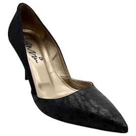 Lanvin Black Satin / Jacquard Brocade d'Orsay Pumps