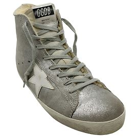 Sneakers alte Golden Goose Deluxe Brand Francy in camoscio grigio shimmer