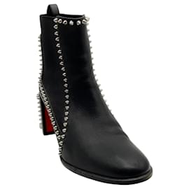 Stivaletti Christian Louboutin Out Line Spikes in pelle nera