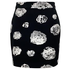 Minifalda de jacquard floral negro / blanco Proenza Schouler