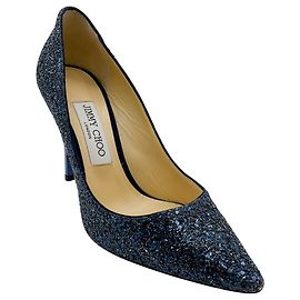 Décolleté glitter blu navy Jimmy Choo