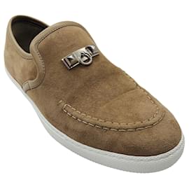 Hermes Beige Sable Mocassin Femme Jour Chevre Velours Nappa Loafers - Hermès