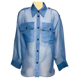 Khaite Blue Missa Seidenorganza-Hemd