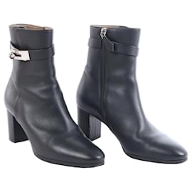 Hermès Saint Germain Leder- Stiefeletten in Schwarz, Größe 36