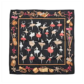 Hermès Carré 90 "La Dance" in seta, Nero