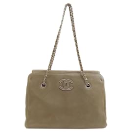 Borsa Tote Chanel in pelle kaki