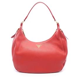 Borsa a tracolla Prada Vitello Daino rossa
