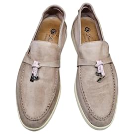 Mocassini Loro Piana Summer Walk in suede beige